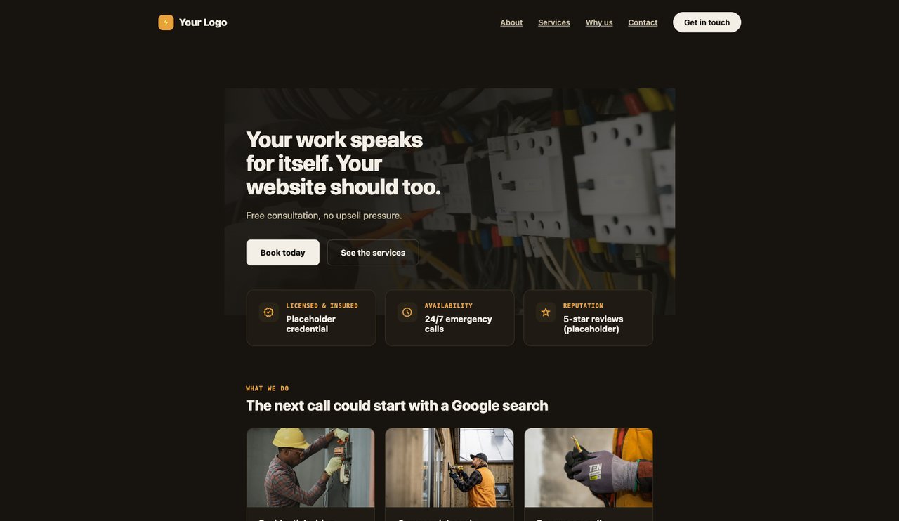 Trades Starter Website preview, image 1